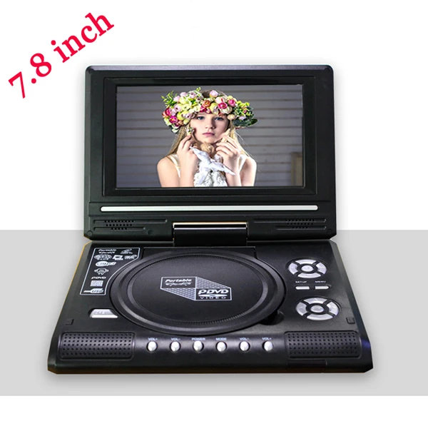 7,8 ''9,8'' горячие продажи HD поворотный экран dvd-плеер автомобиля портативные DVD плееры FM аналоговый ТВ VCD CD игры с кардридером USB - Цвет: 7.8 inch