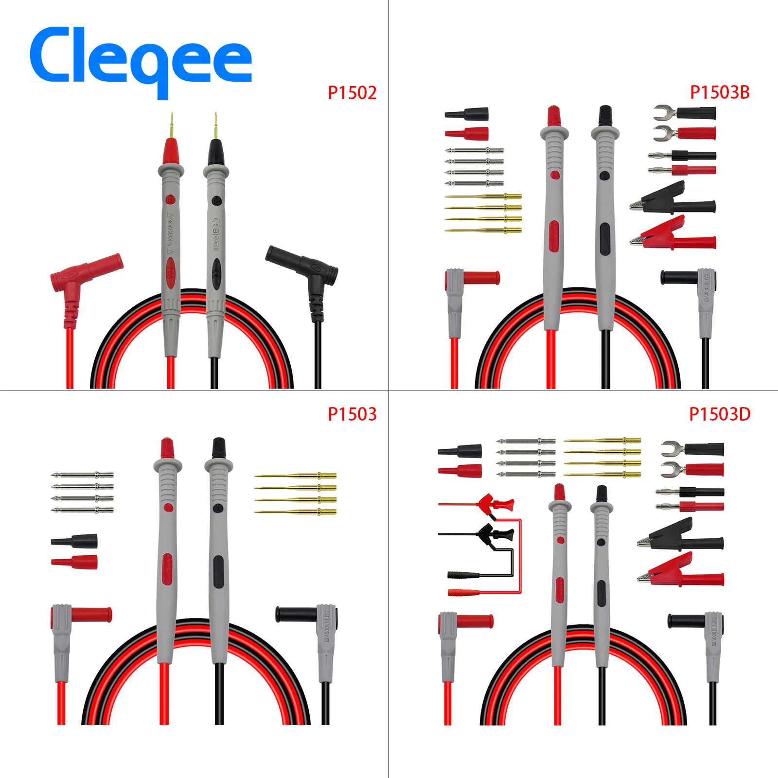 Cleqee мультиметр зонд зонды Сменные иглы тест комплекты проводов для цифровой