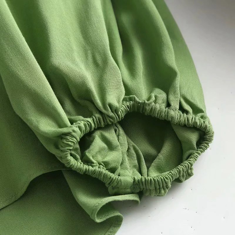 

Za Women New Fashion Green Blouse Long Sleeve Chic Female Casual Shirt Tops Blusas Femininas FC9081