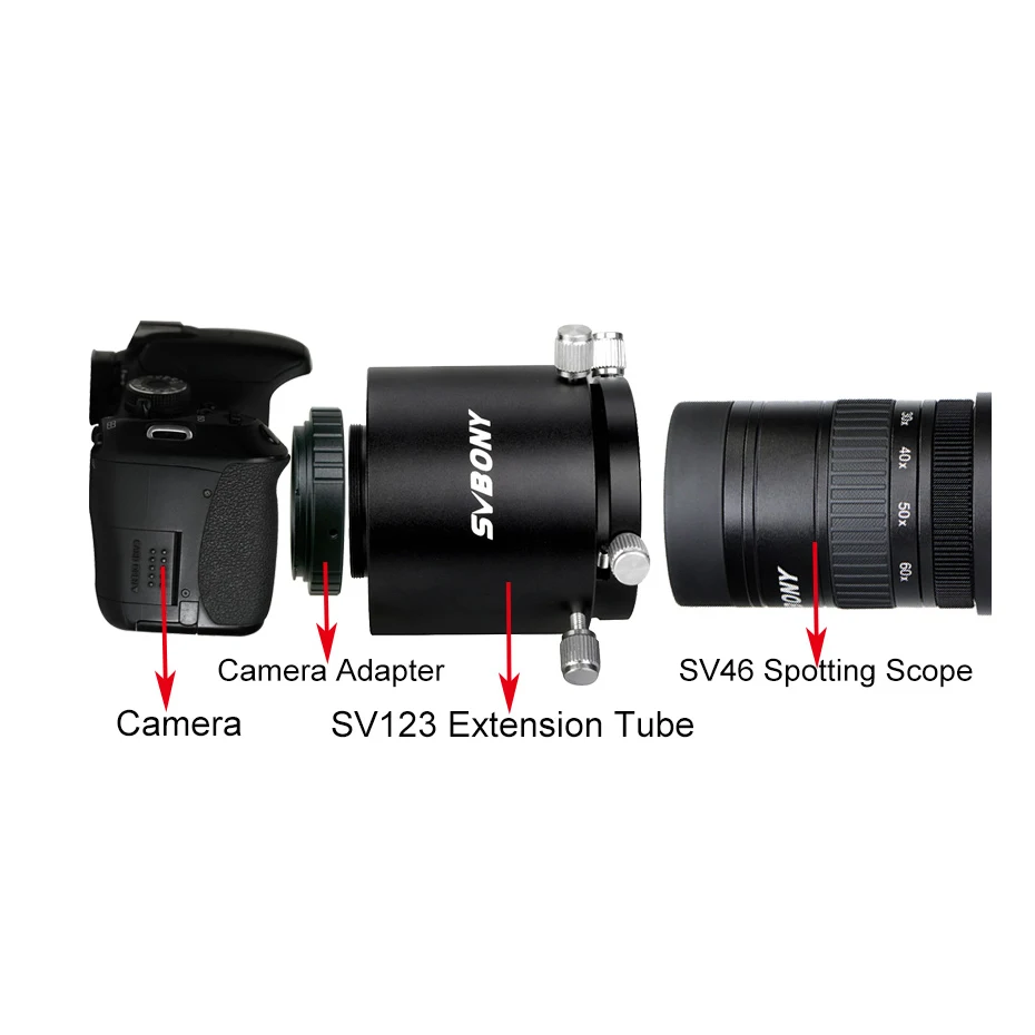Адаптер для камеры Spotting расширяемый конструкция из двух трубок подходит окуляра