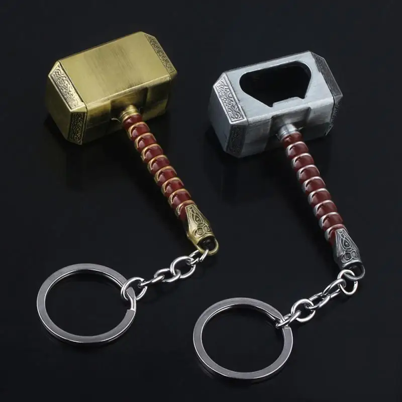 

1pcs Beer Bottle Opener Multifunction Hammer Of Thor Shaped Beer Bottle Opener With Long Handle Bottler Opener Keychain