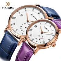 starking couple watches 28800 beats movt self wind mechanical watch auto date watches sapphire crystal wristwatches lover gifts