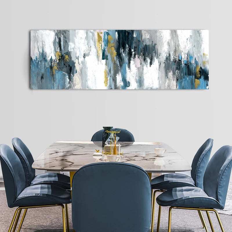 Ван арт абстрактная серая Золотая картина маслом на холсте плакаты и принты