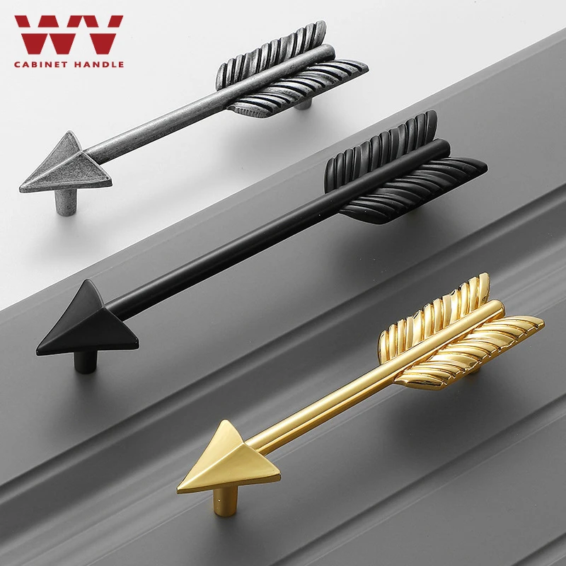 WV латунные ручки шкафа креативные золотые дверные и тяги для кухонный шкаф буфет
