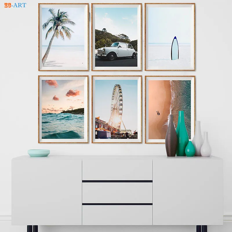 Океан Wall Art плакаты пляж и принты пейзаж Картина на холсте в прибрежных районах