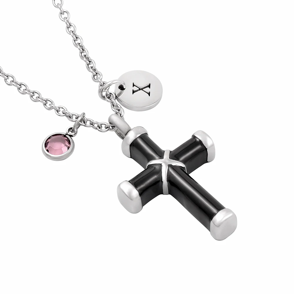 

IJMD0026 на память о похоронах кремации контейнер классического дизайна Нержавеющая сталь крест урна кулон ювелирное изделие, подарок