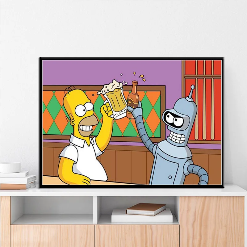 

The Simpson Cartoon Posters and Prints canvas art paintings Wall Art Picture for Living Room Bedroom Study Home Decor cuadros