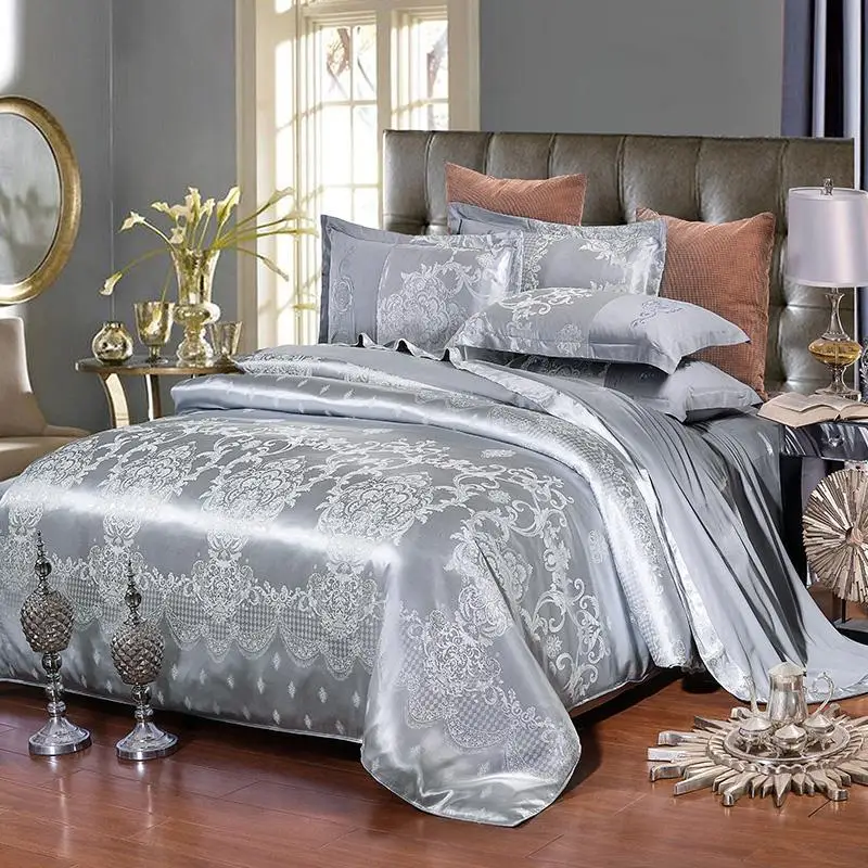

Горячая Распродажа Новый Шелковый хлопок сатин Роскошные жаккардовые Постельное белье Классический постельное белье пододеяльник, просты...