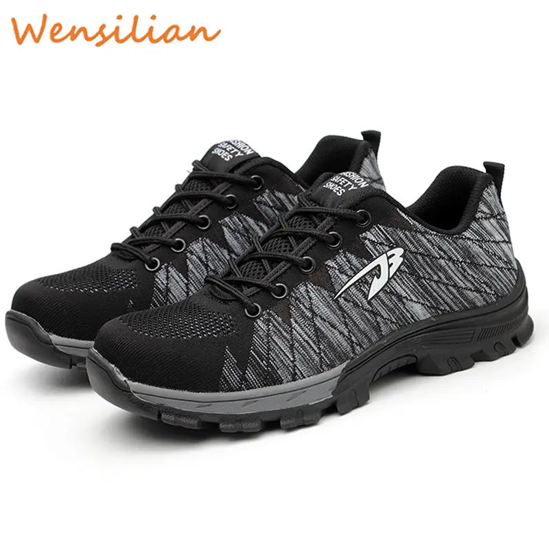 

Safety Work Shoes Men Steel Toe Indestructible Breathable Work Boots Puncture Proof Winter Sneakers Male 2019 Bota Masculina