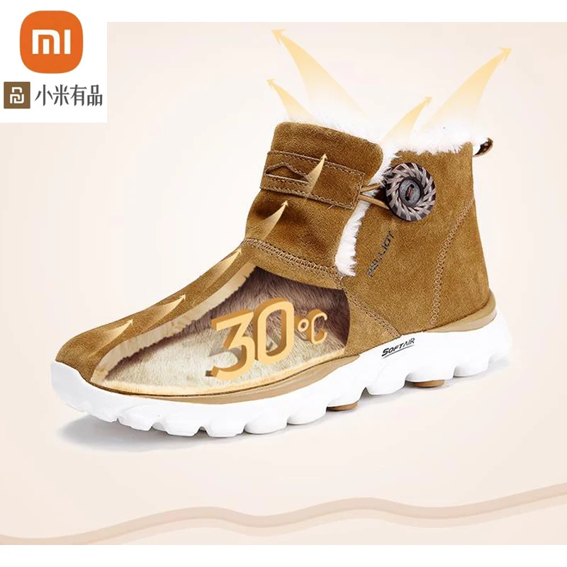 

xiaomi Winter outdoor waterproof snow boots men and women non-slip wear-resistant boots warm casual shoes plus velvet shoes