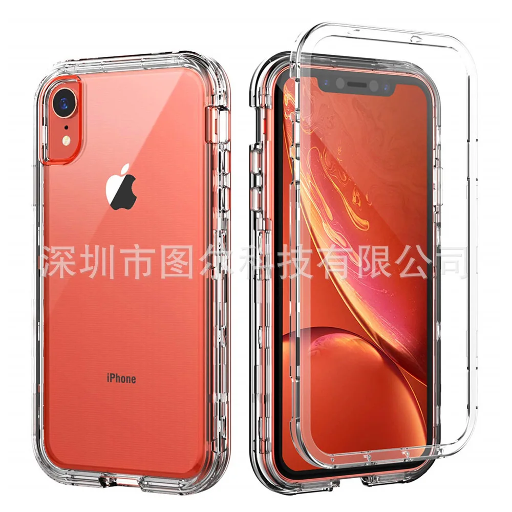 IPhone XR чехол для телефона прозрачный три в одном ударопрочный защитный чехол Xs MAX применимо 6 S 7-8 Plus