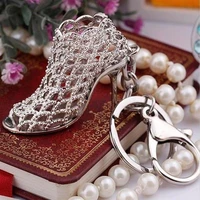 high heel shoe crystal keychain key ring