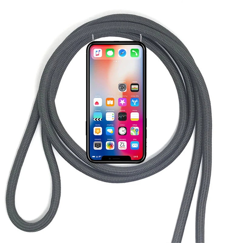 9Gray Luxury Cross Shoulder Strap Rope Soft TPU Case for Motorola Moto G2 G3 G4 G5 G5S G6 Plus G7 Power Play Necklace Cover - Цвет: 9Gray