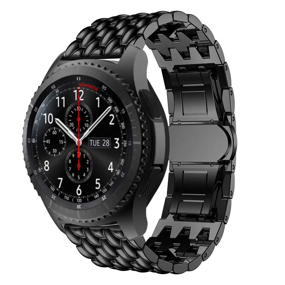 Ремешок стальной для Samsung Gear S2 /S3 Galaxy Watch 42 46 мм быстросъемный браслет с двойным