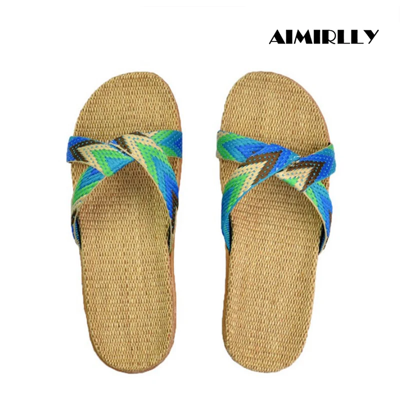 Летние босоножки Женские домашние тапочки из материала на основе обувь для дома