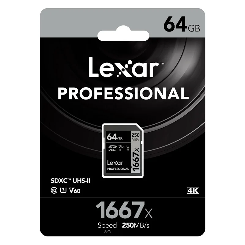 Lexar 32 GB/64 GB карты памяти SDHC 128 ГБ 256 ГБ SDXC U3 памяти флэш-карты 150 МБ/с. Class 10 1667X карт SD слот для карт памяти для 3D 4K видео Камера