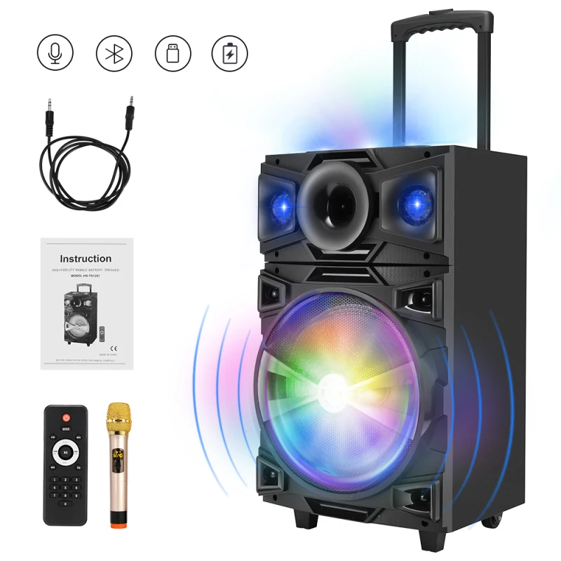 

Bluetooth караоке, украшенное мозаикой из драгоценных камней, 12 дюймов сабвуфер Беспроводной PA Динамик Системы подходит для Семья посиделок вст...