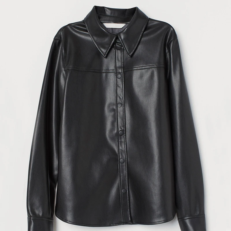 Buona Notte зима темперамент Бизнес Блузки для женщин Мода из искусственной кожи