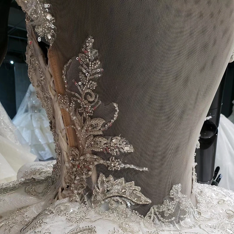 HTL1026 свадебное платье кружевное с двух сторон Peplum аппликация блеск роскошный
