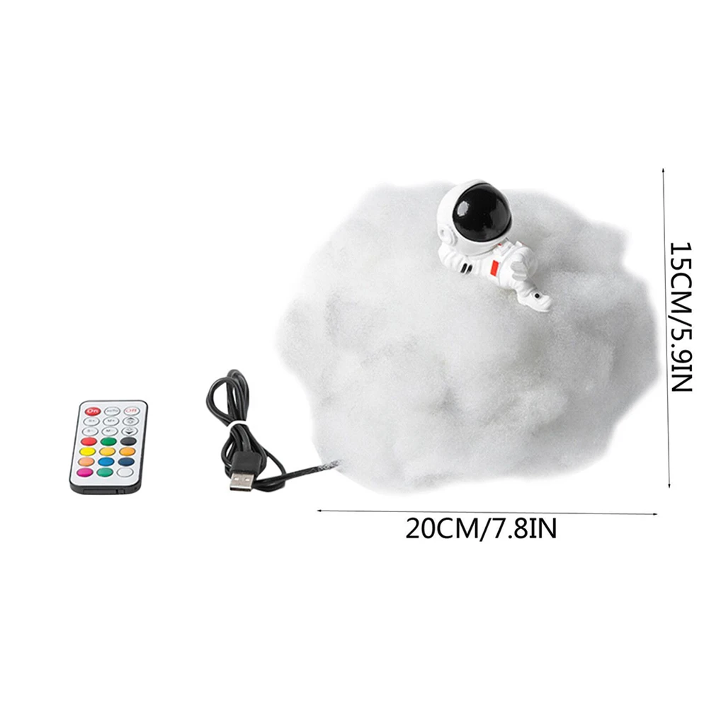 

Creative LED Astronaut Table Light With Clouds Multicolor Romantic Remote Control Night Lamp Bedroom Decor Atmosphere Lighting
