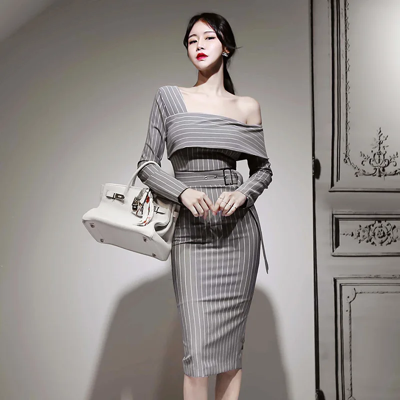 Женское Повседневное платье миди на одно плечо новогоднее рождественское в