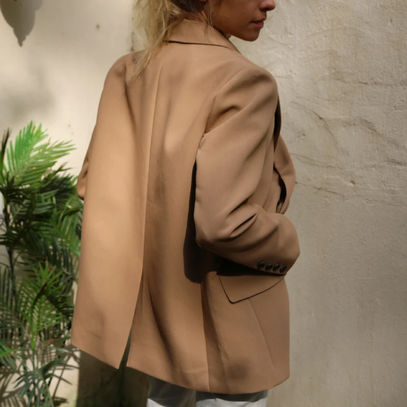 Блейзер Msfancy 2021 женские двубортные костюмы оверсайз куртка официальная Женская