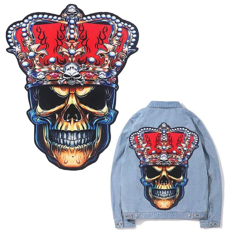 

Oversized Fashion Embroidered Printing Clothing Accessories Skull Head Applique Sewing DIY Supplies