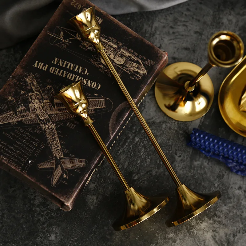 Изысканный металлический подсвечник хит продаж гальваническое украшение стола