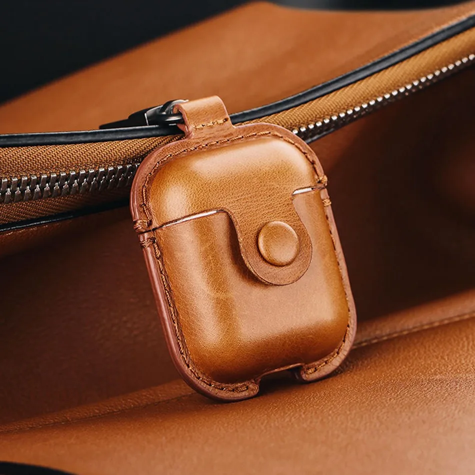 Чехол для наушников Airpods кожаный чехол Роскошный Apple Air pods 2 аксессуары сумки на