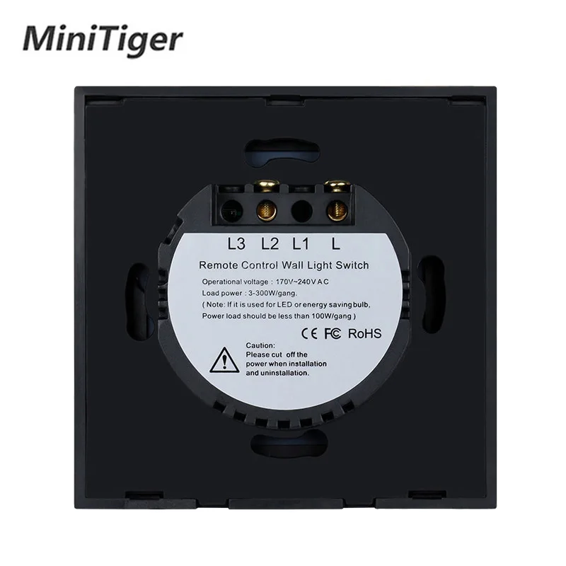 Настенный сенсорный выключатель Minitiger RF433 стандарт ЕС/Великобритании 1 клавиша