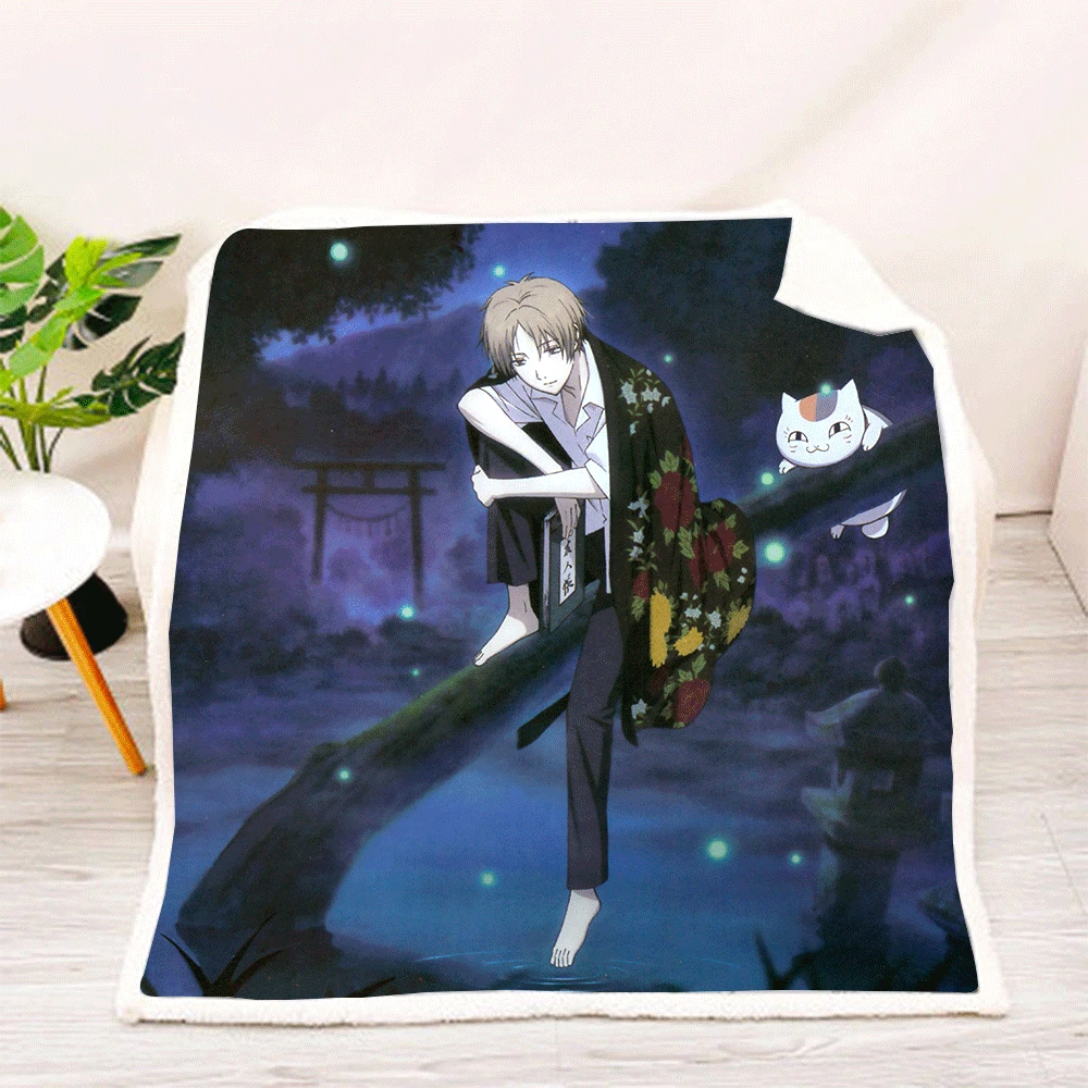 

Blanket 3D full printed Wearable Blanket Adults/kids Fleece Blanket drop shippng style -2 Natsume's Book of Friends