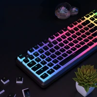 blackwhitepink keycaps double shot backlit pbt pudding keycap set with puller compatible with cherry mx mechanical keyboard