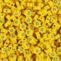 20pcs 10mm sunflower smiley face beads jewelry clothing decoration loose beads diy handmade crafts bracelet making