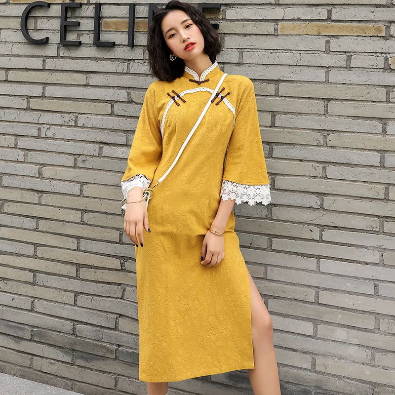 Современное хлопковое вьетнамское китайское женское платье для девочек 2020 qipao |