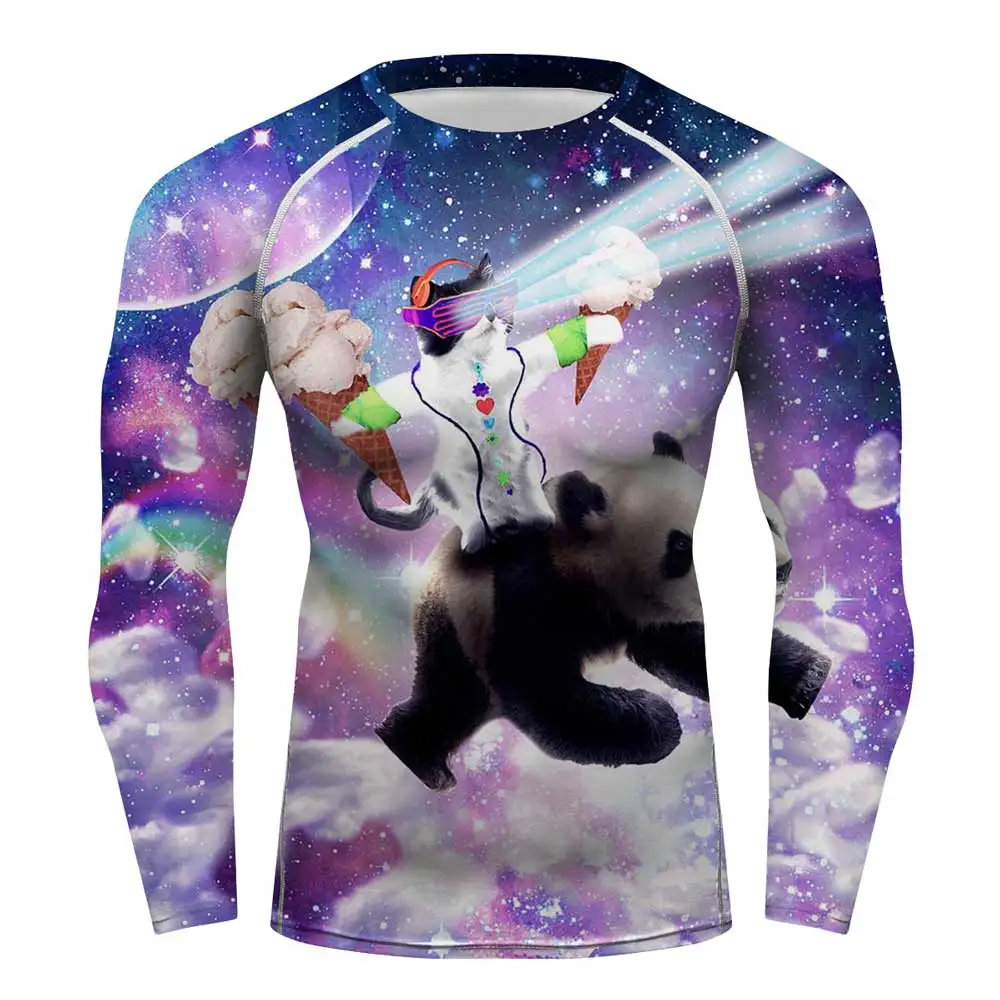 Мужские футболки с рисунком кошки и панды 3D графическим принтом короткими