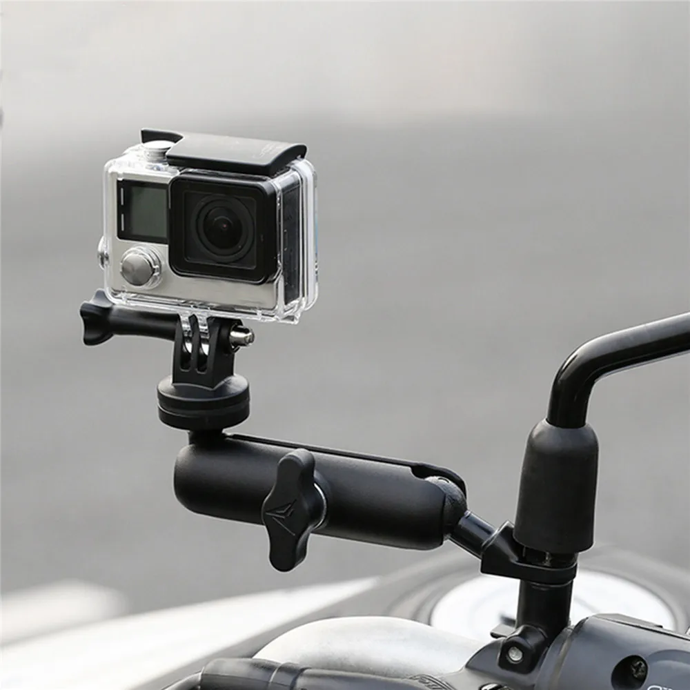 

Motorcycle Bicycle Action Camera Holder Handlebar Mirror Mount Bracket 1/4 Metal Stand For GoPro Hero8/7/6/5/4 Yi DJI Accessory