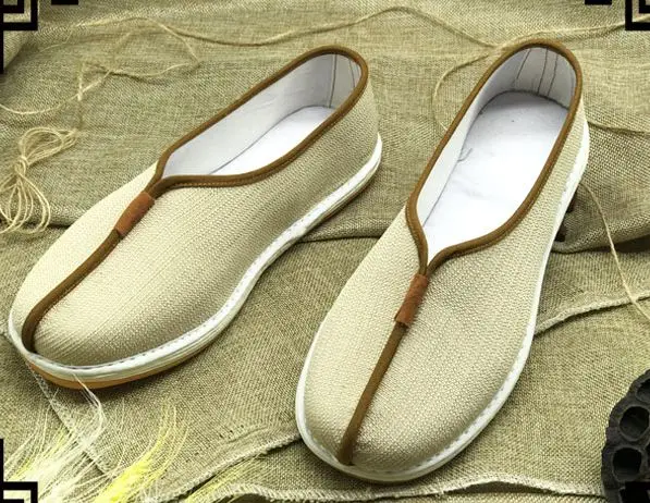 beige white Высококачественная обувь монах из хлопка и льна обувь монахов шаолин медитация дзен Нун боевые искусства Лохан/arhat кроссовки серый/коричневый/желтый - Цвет: beige white