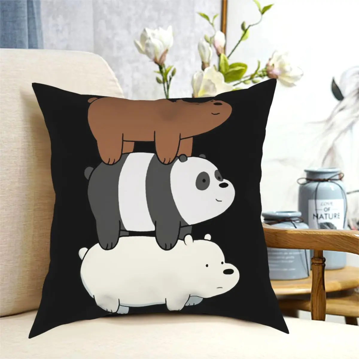 Новое поступление 2018 забавные хлопковые Смешные Женские чехлы с тремя медведями