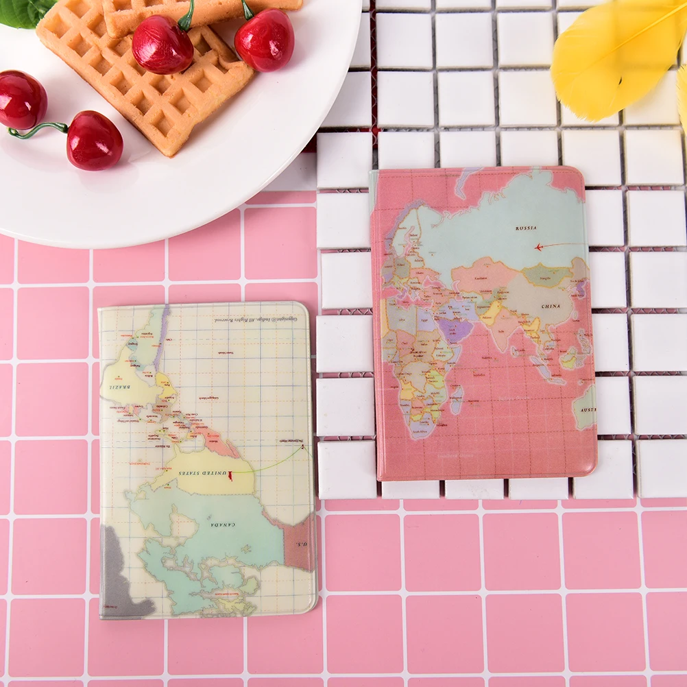 Новинка 1 шт. чехол для паспорта с картой мира кошелек Женский защитный