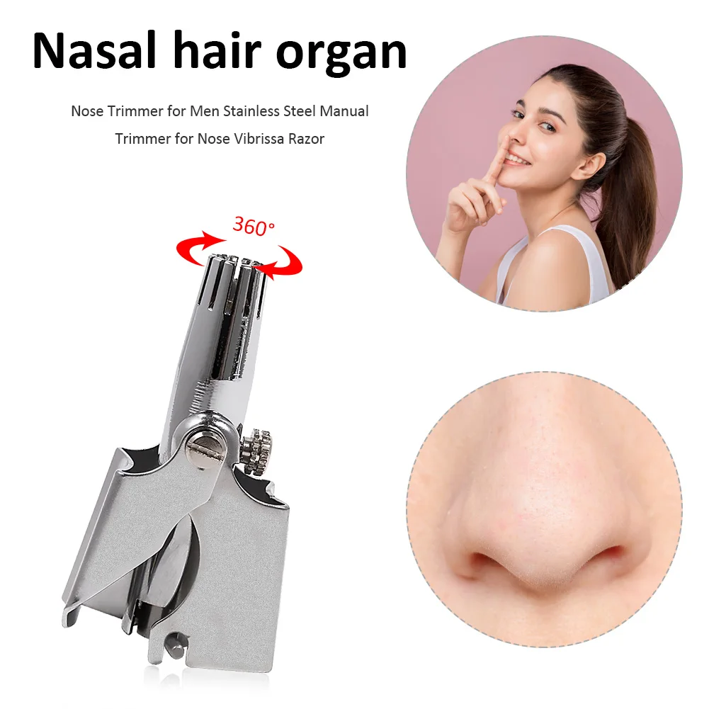 

Nose Trimmer for Men Stainless Steel Manual Trimmer for Nose Vibrissa Razor Shaver Washable Nose Ear Hair Trimmer