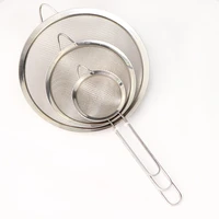 3pcs cooking strainer kitchen colanders sifter filter with long handle and hang hole fine stainless steel mesh