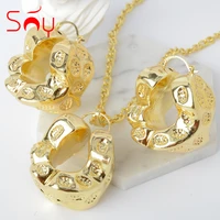 sunny jewelry bohemia copper jewelry sets hollow big light style for women earrings pendent necklace for wedding party gifts