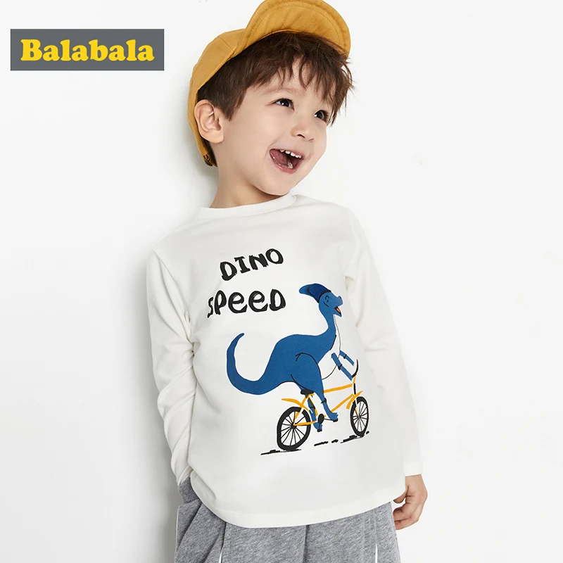 Balabala/футболка с длинными рукавами для мальчиков Детская одежда малышей Сезон