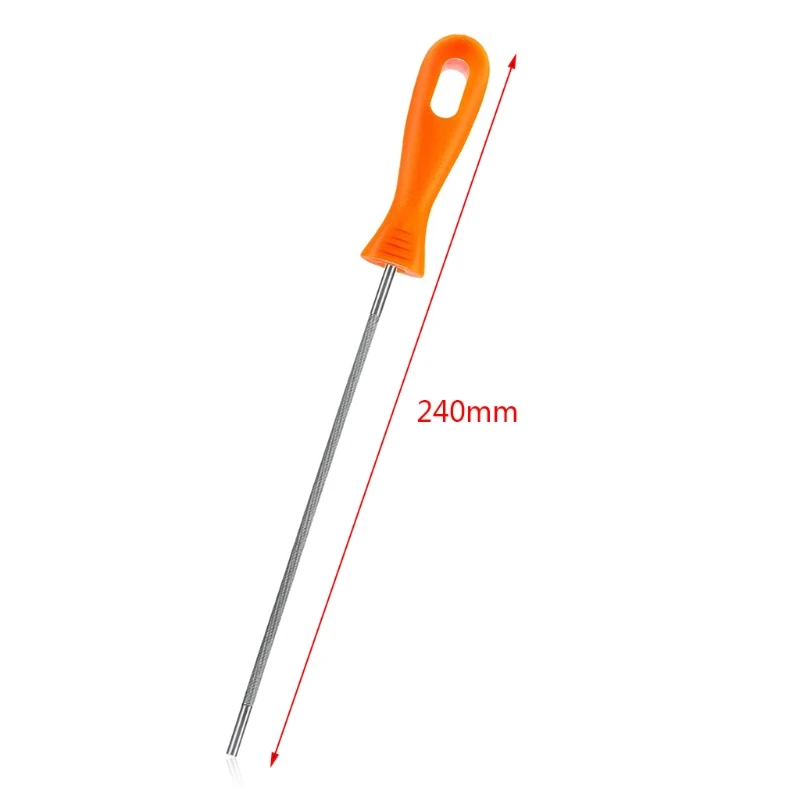

Chainsaw Chain Sharpening File Rod Round Steel Sharpener for Woodworking Hand Tools with Plastic Handle