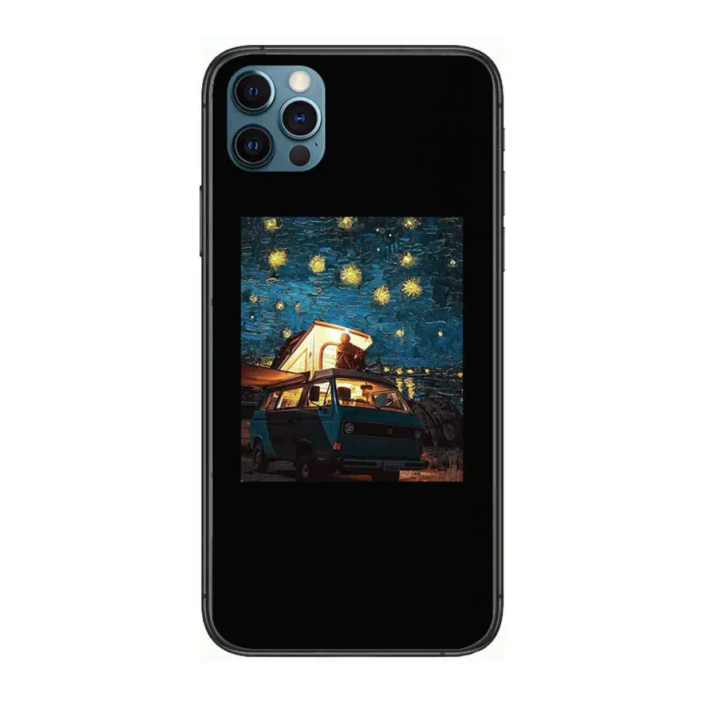 

Van Gogh Mona Lisa Art For Style Phone Case cover For iphone 12 pro max 11 8 7 6 s XR PLUS X XS SE 2020 mini black cell shell