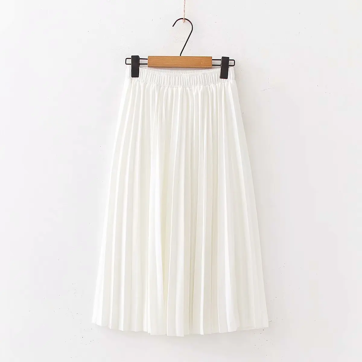 

2021 Women Summer A-Line Pleated Skirt High Waist Elegant Pink Skirt Casual Clothes Faldas Jupe Femme Saia Women Midi Skirts