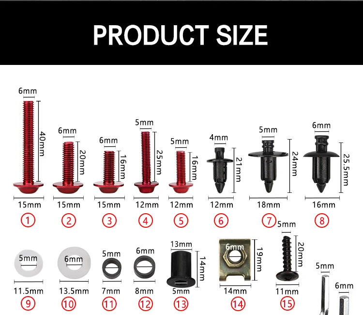 201 шт. аксессуары для мотоциклов алюминиевый обтекатель комплект винтов с