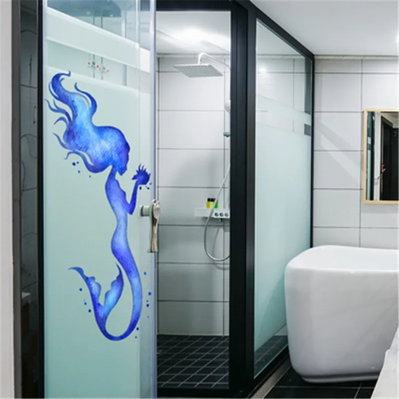 Настенные стикеры в виде русалки для детской комнаты домашний декор синяя