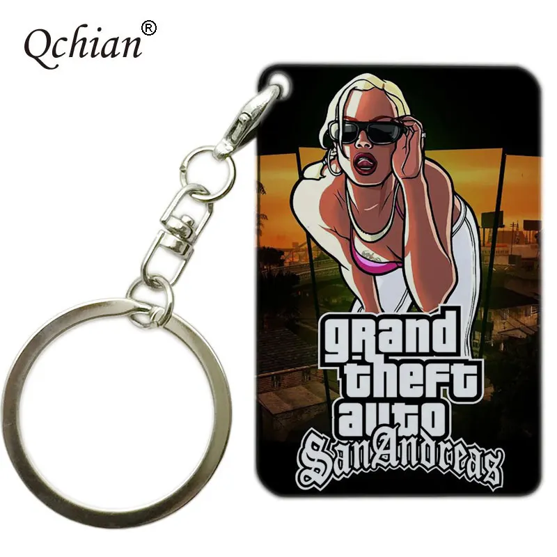 Брелок для ключей с принтом фигуры PS4 GTA 5 брелок рисунком из игры Grand Theft Auto кольцо