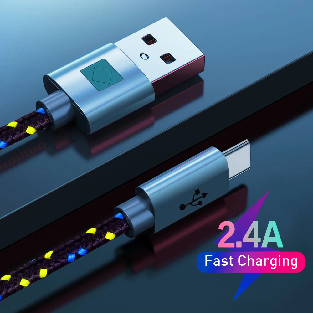 Кабель Maerknon USB Type C 2 4 А провод для быстрой зарядки и передачи данных Xiaomi Samsung Huawei